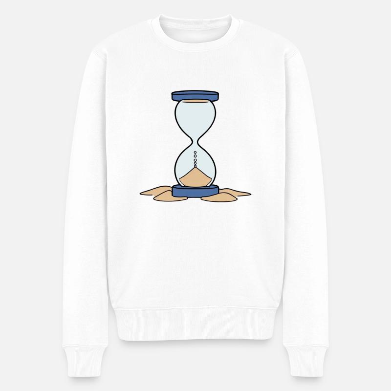 Sablier Temps vide Fin Patience - Pull Premium bio Homme - blanc