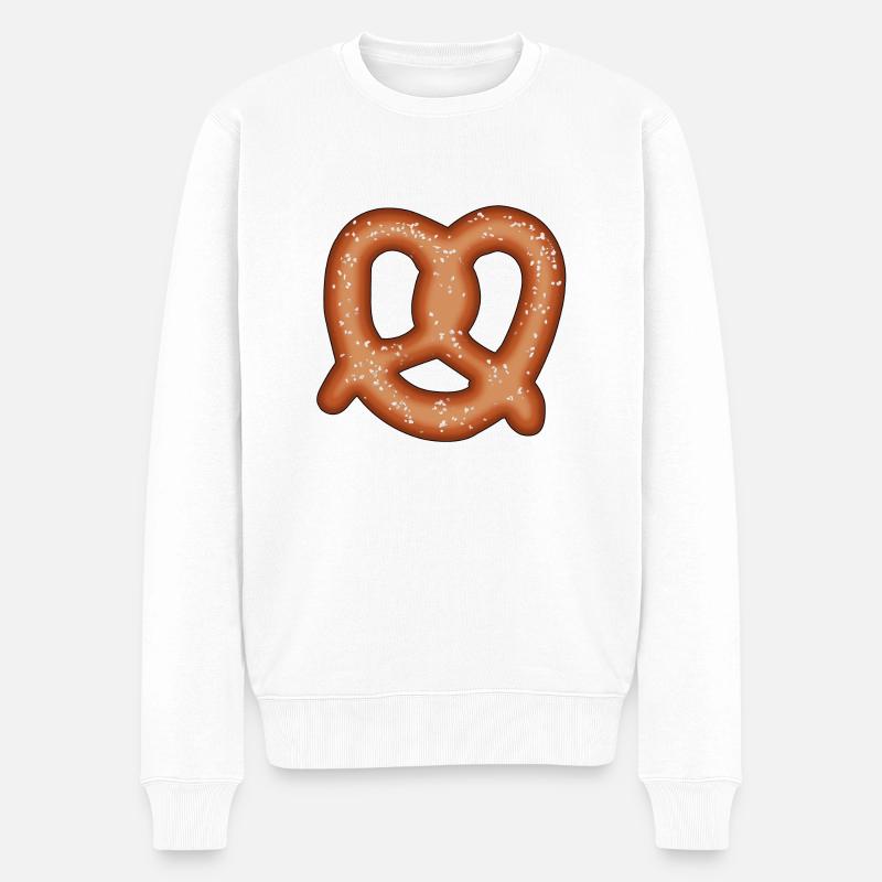 Brezel - Männer Premium Bio Pullover - Weiß