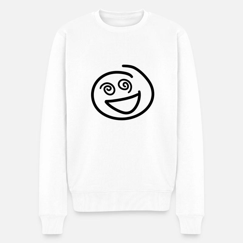 Träumendes Gesicht - Männer Premium Bio Pullover - Weiß