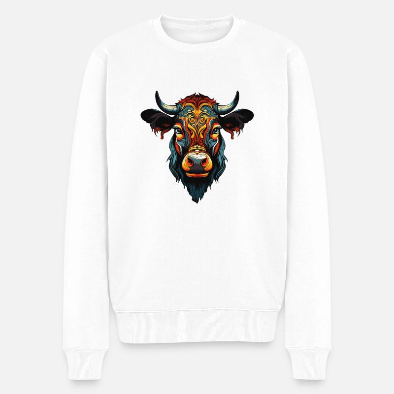 Vache boeuf - Pull Premium bio Homme - blanc