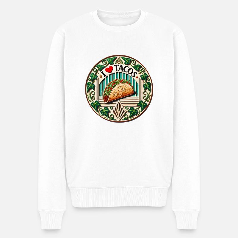 J’adore les tacos - Pull Premium bio Homme - blanc