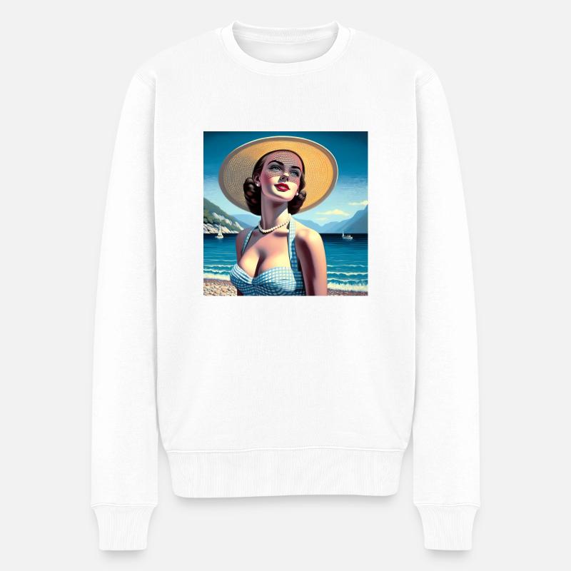 Das Modell am See - Männer Premium Bio Pullover - Weiß