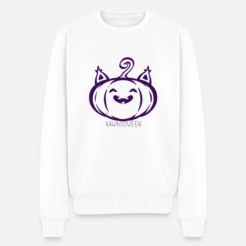 Kawaiioween - Männer Premium Bio Pullover - Weiß