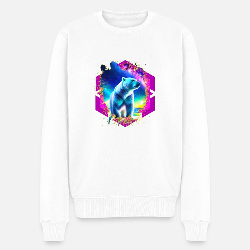 Abstrakter Stellar Bär - Männer Premium Bio Pullover - Weiß