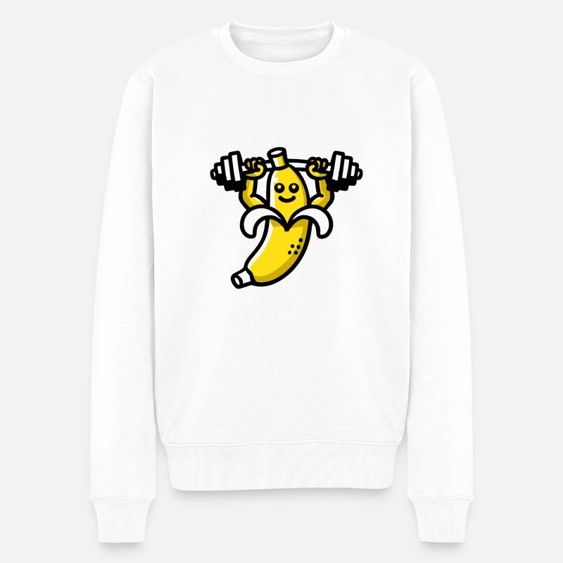 banane musculation - Pull Premium bio Homme - blanc