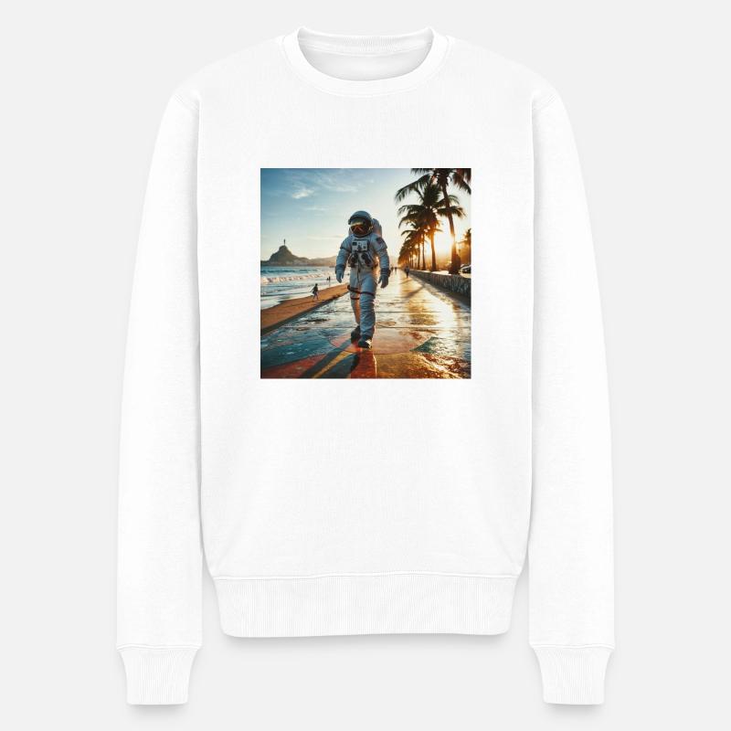Astronaut - Männer Premium Bio Pullover - Weiß