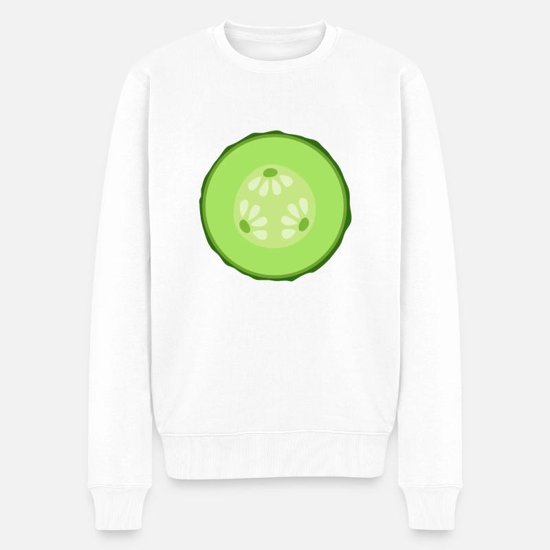 Gurken-Scheibe - Männer Premium Bio Pullover - Weiß