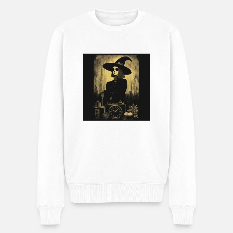 Halloween-Hexe - Männer Premium Bio Pullover - Weiß