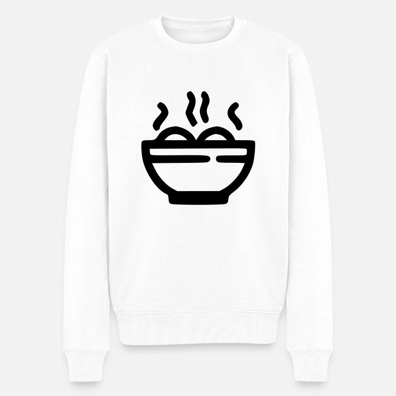 Ramen-Suppe - Männer Premium Bio Pullover - Weiß