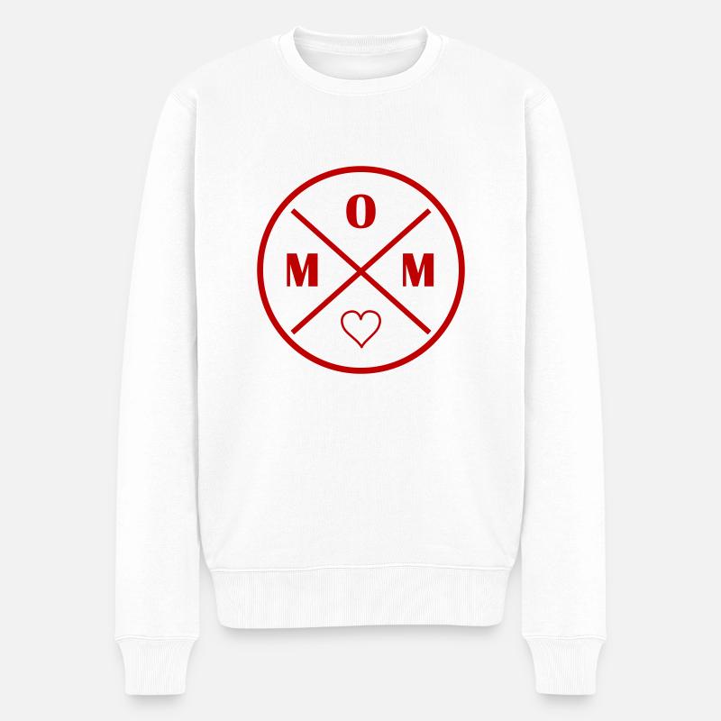 mom heart - Männer Premium Bio Pullover - Weiß