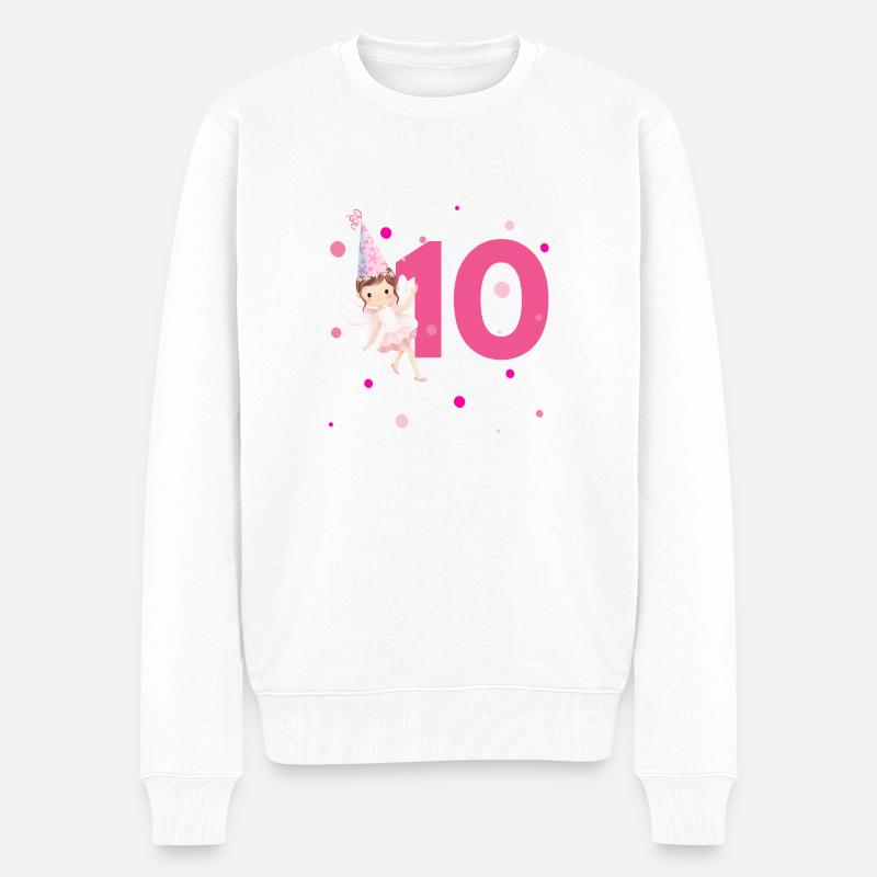 10e anniversaire fée rose - Pull Premium bio Homme - blanc