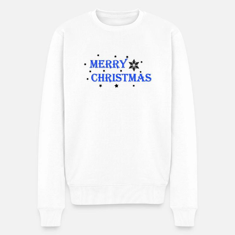 Merry Christmas - Männer Premium Bio Pullover - Weiß