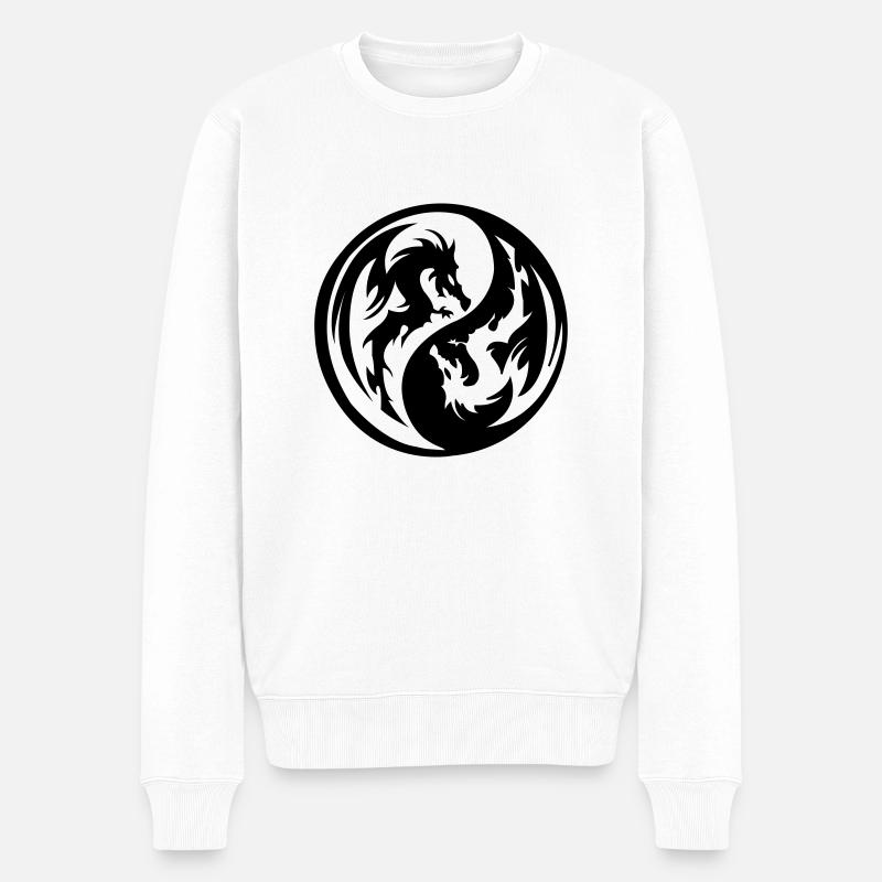 dragon ying yans - Männer Premium Bio Pullover - Weiß