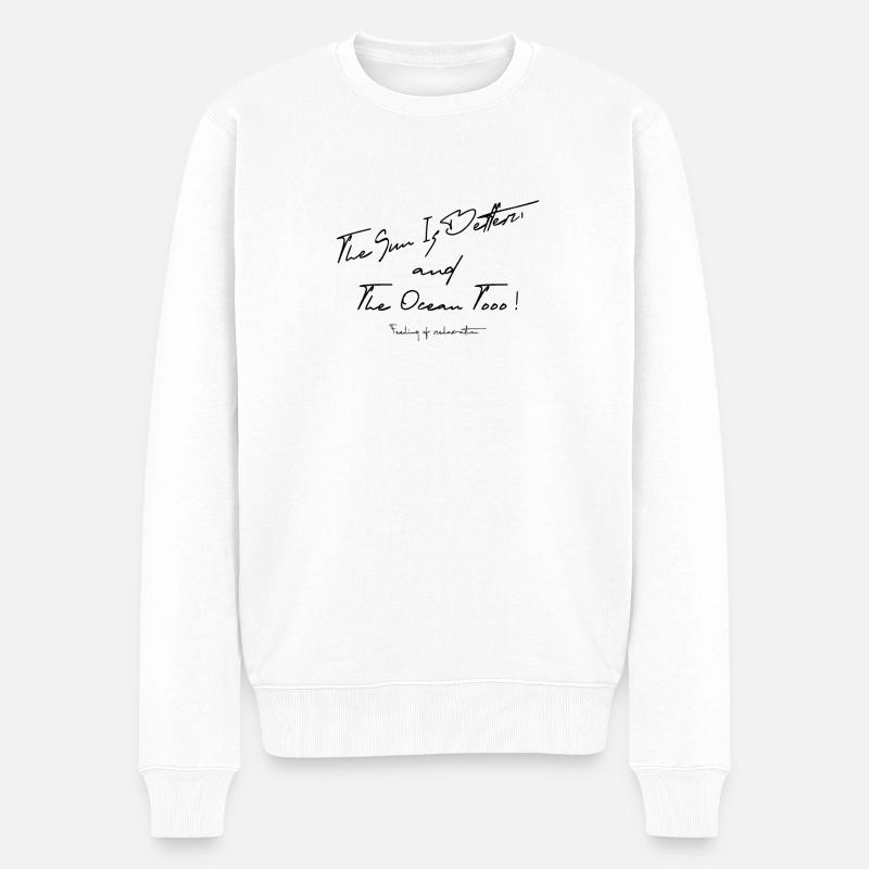 The Sun and Ocean - Männer Premium Bio Pullover - Weiß