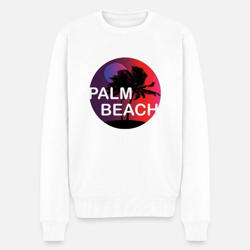 PalmBaech - Männer Premium Bio Pullover - Weiß