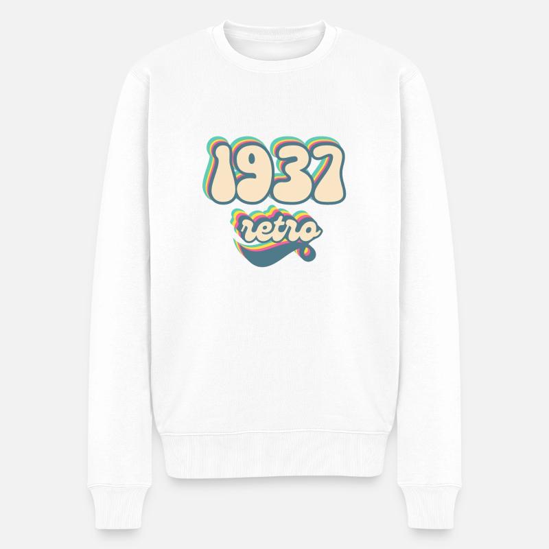 1937 Retro Geschenkidee - Männer Premium Bio Pullover - Weiß