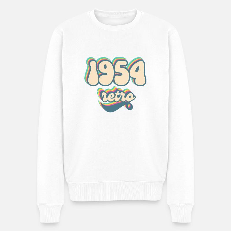 1954 retro idée cadeau - Pull Premium bio Homme - blanc