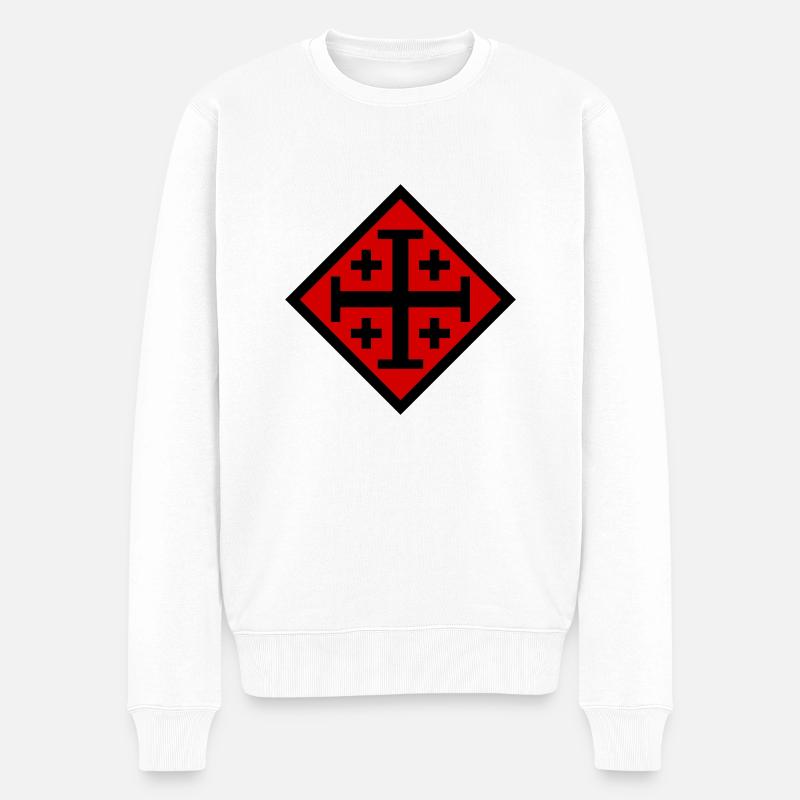 Kreuz von Jerusalem - Männer Premium Bio Pullover - Weiß