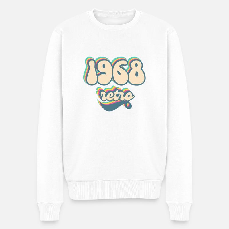 1968 retro idée cadeau - Pull Premium bio Homme - blanc