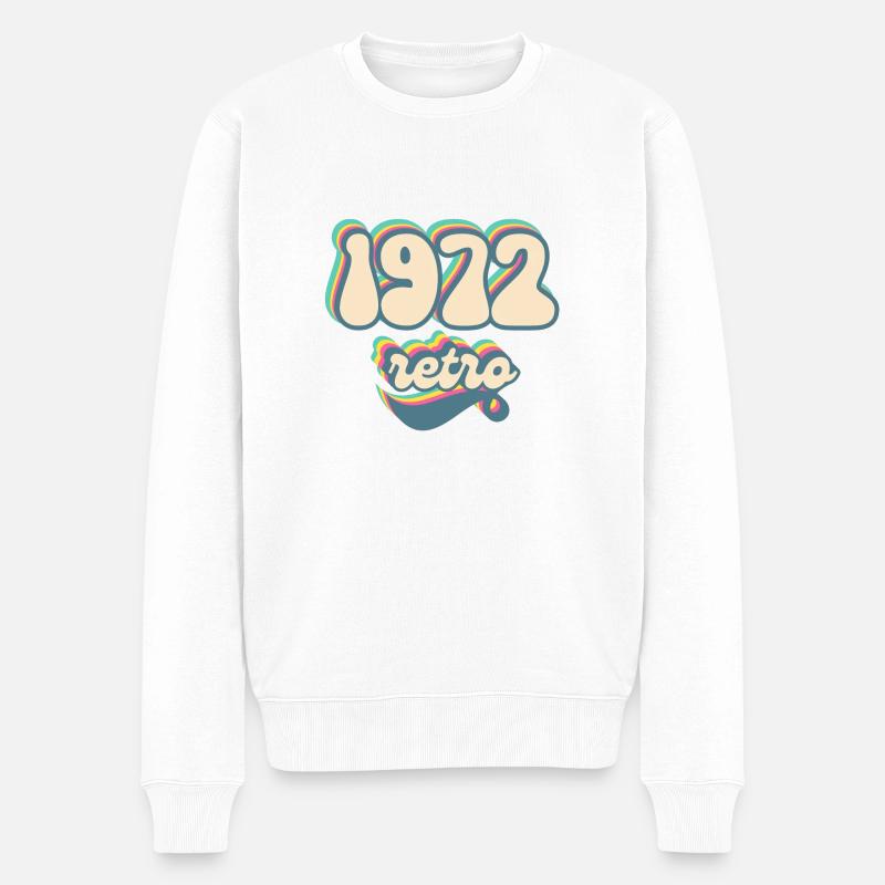 1972 Retro Geschenkidee - Männer Premium Bio Pullover - Weiß
