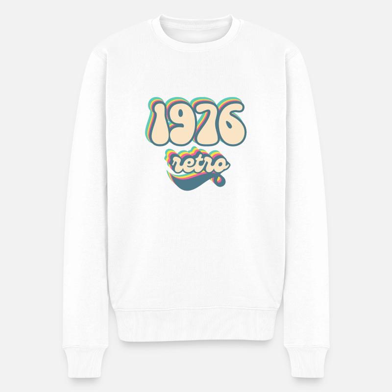 1976 Retro Geschenkidee - Männer Premium Bio Pullover - Weiß