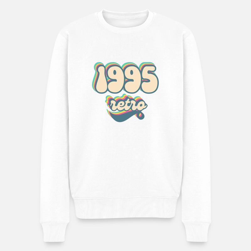 1995 Retro Geschenkidee - Männer Premium Bio Pullover - Weiß