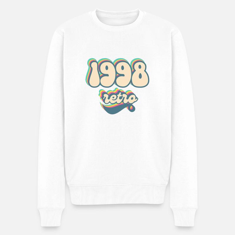 1998 Retro Geschenkidee - Männer Premium Bio Pullover - Weiß