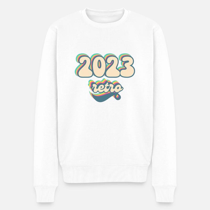 2023 retro idée cadeau - Pull Premium bio Homme - blanc