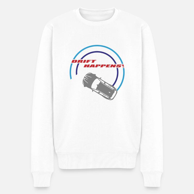 "drift happens!" Logo - Männer Premium Bio Pullover - Weiß