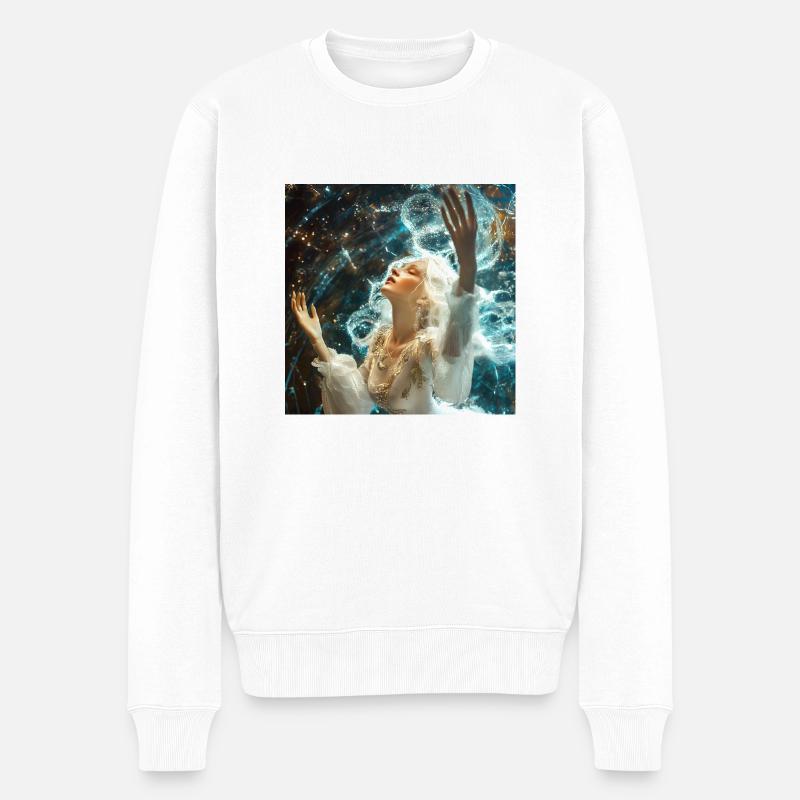 drachenqodeLULU - Männer Premium Bio Pullover - Weiß