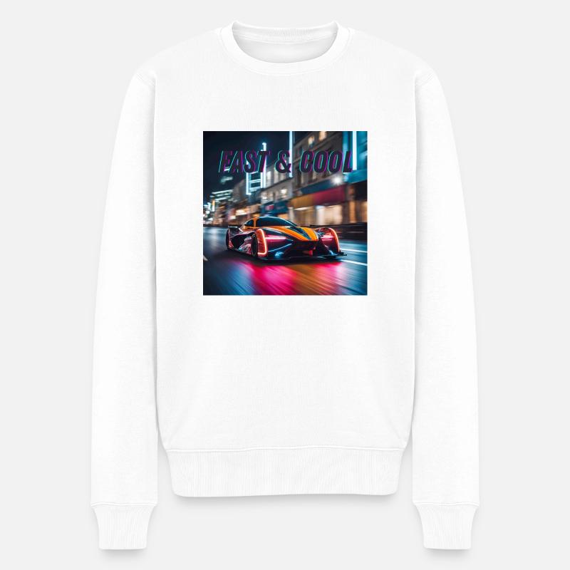 Fast und Cool - Männer Premium Bio Pullover - Weiß