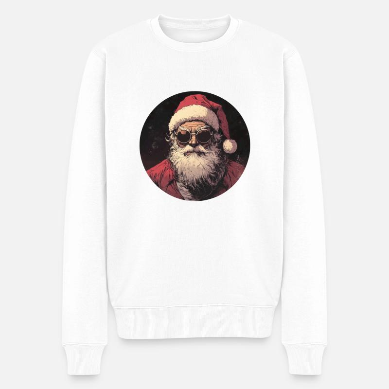 Cool Santa: Weihnachten mit Stil und Attitüde! - Männer Premium Bio Pullover - Weiß