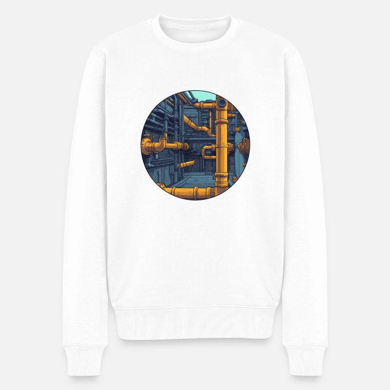 Industrielle Rohrsysteme - Männer Premium Bio Pullover - Weiß