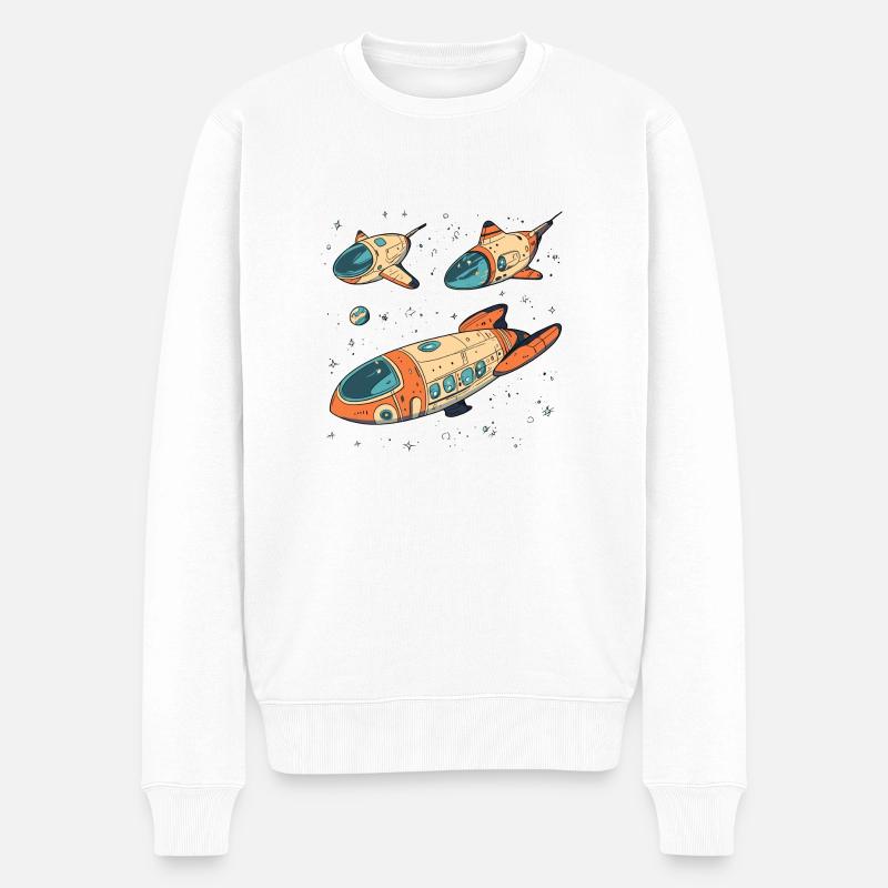 Retro Starships : Une Aventure Galactique - Pull Premium bio Homme - blanc