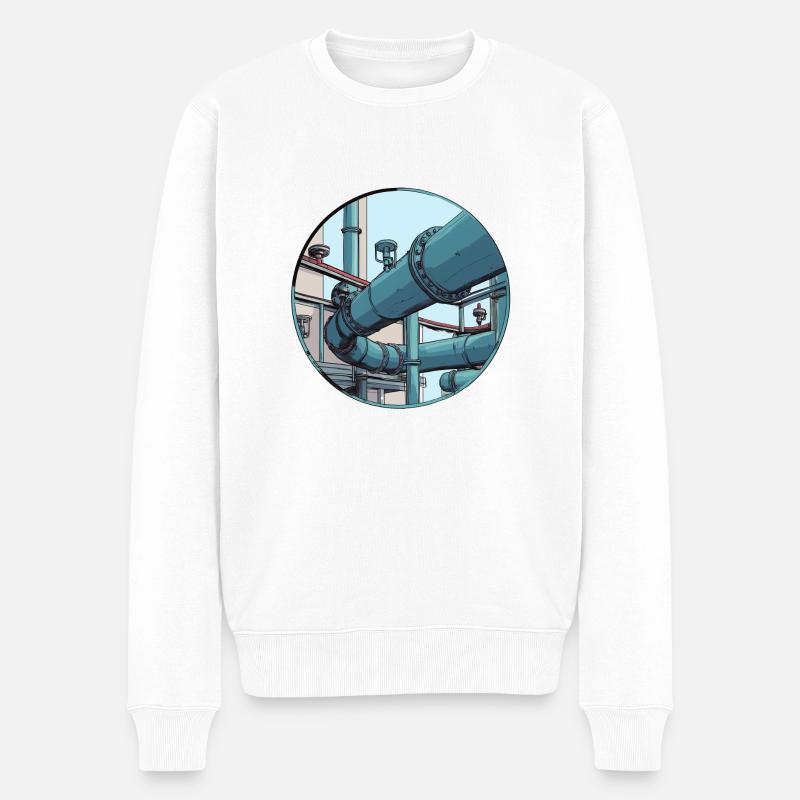 Moderne Rohrkonstruktion – Funktion und Ästhetik - Männer Premium Bio Pullover - Weiß