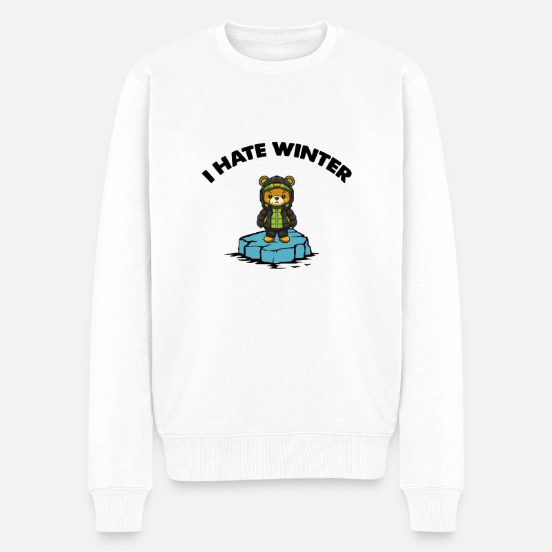 bär eisscholle winter - Männer Premium Bio Pullover - Weiß