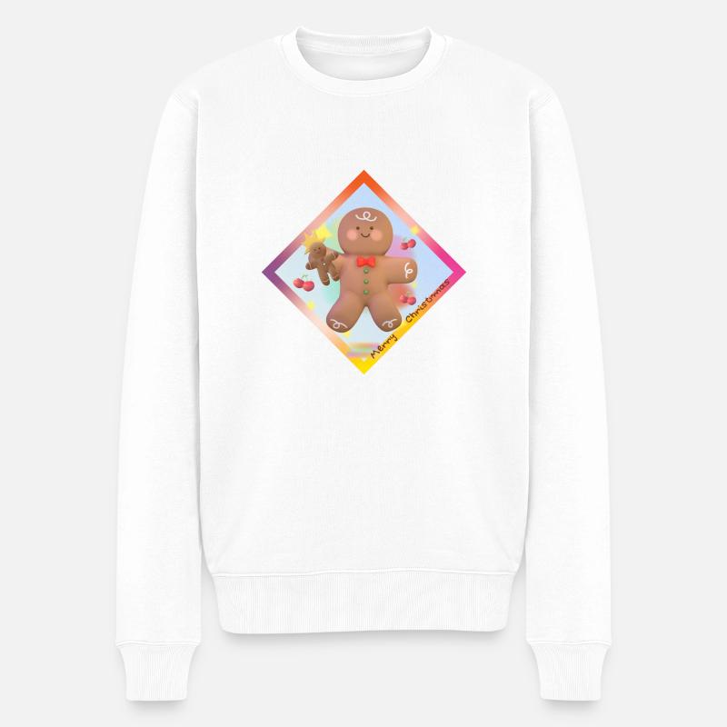 Cookie Merry Christmas White - Männer Premium Bio Pullover - Weiß