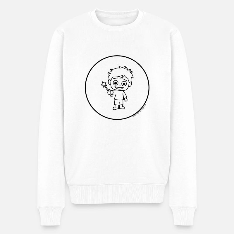 Little Phiri mit Zauberstab - Männer Premium Bio Pullover - Weiß