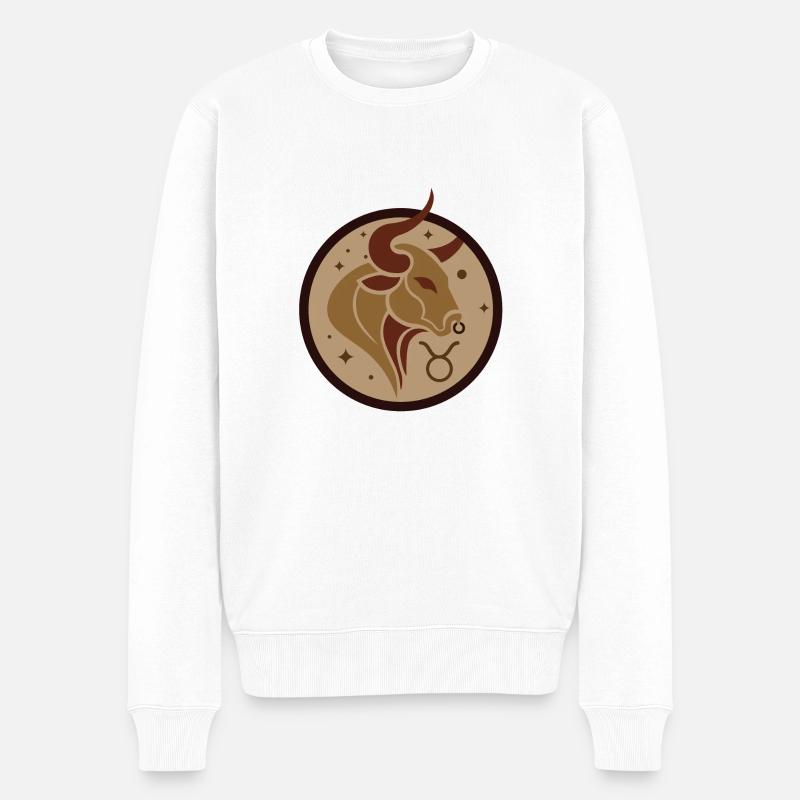 Design "Earthbound Strength" - Männer Premium Bio Pullover - Weiß