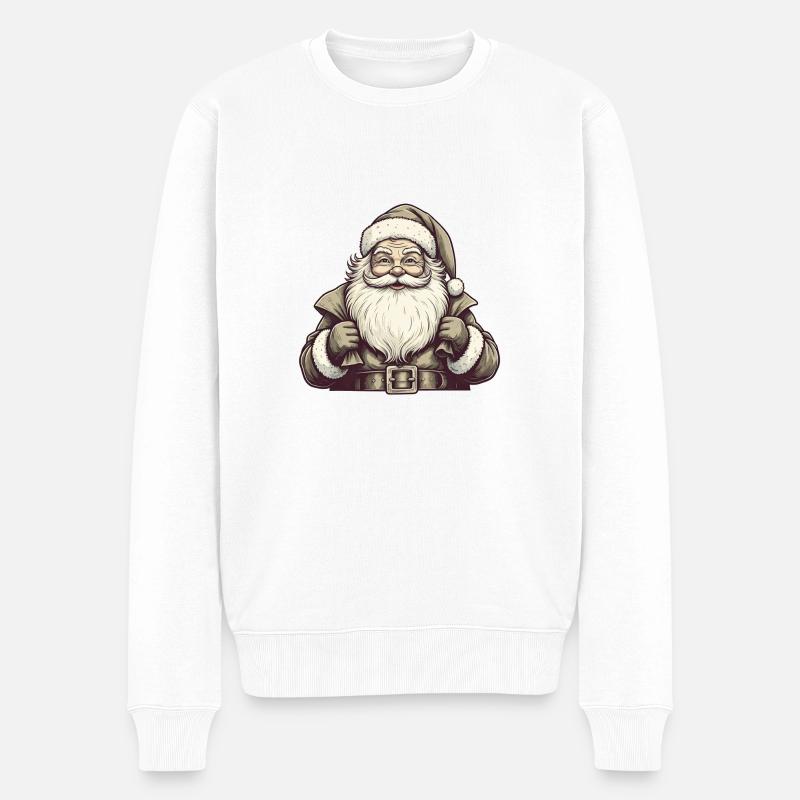 Weihnachtsmann - Männer Premium Bio Pullover - Weiß
