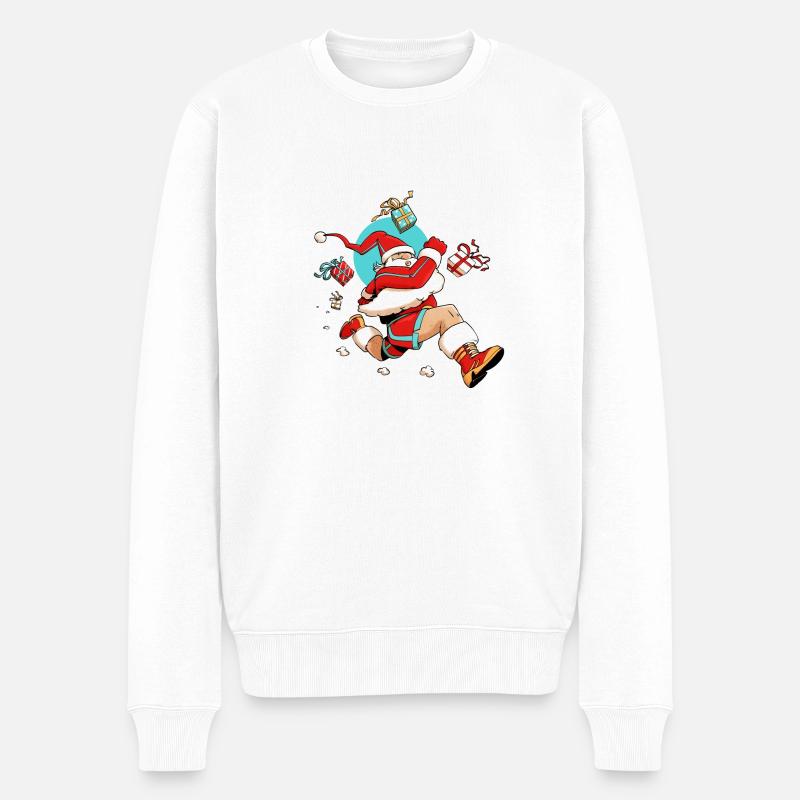 Runner Santa - Pull Premium bio Homme - blanc