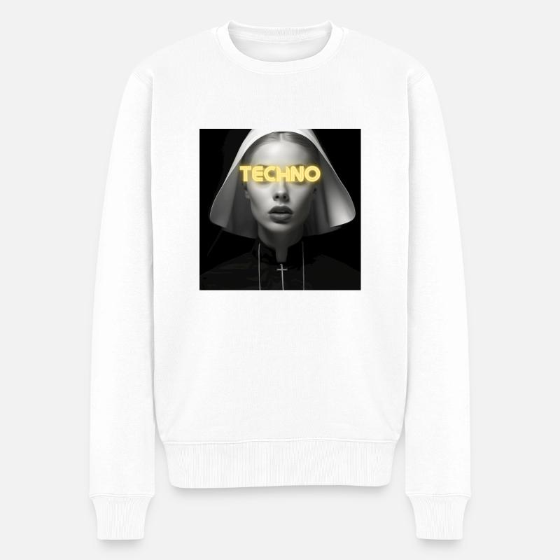 Douce nonne techno - Rave Design - Pull Premium bio Homme - blanc