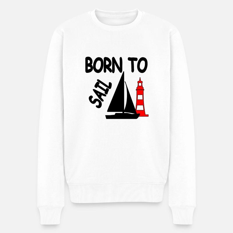Segeln - Männer Premium Bio Pullover - Weiß