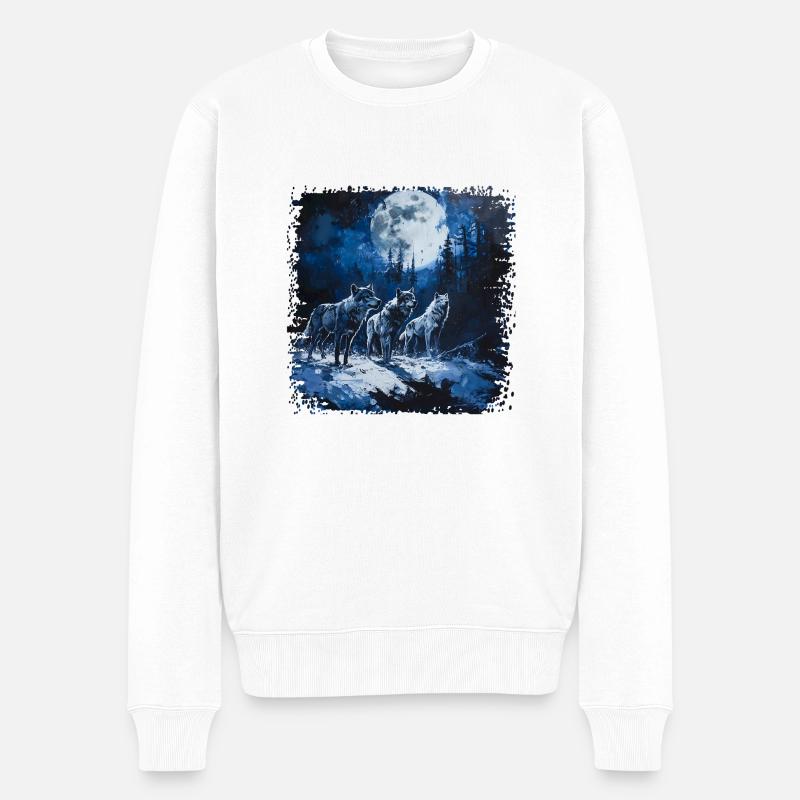 Das Märchen vor dem bösen Wolf ? - Männer Premium Bio Pullover - Weiß