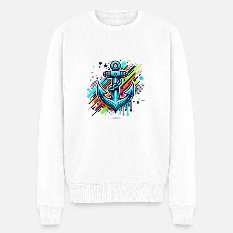 Capitaine d’ancre - Pull Premium bio Homme - blanc