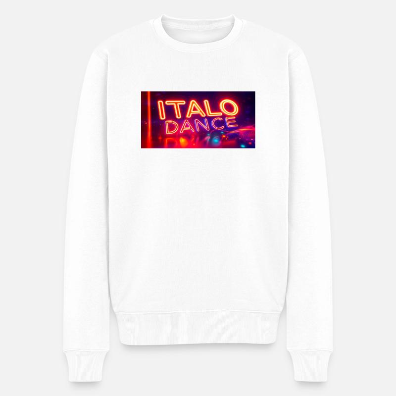 Italo Dance - Männer Premium Bio Pullover - Weiß