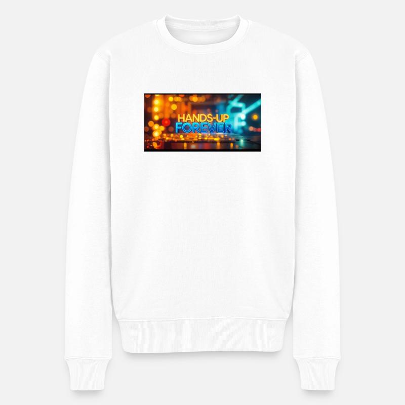 Hands Up Forever - Männer Premium Bio Pullover - Weiß