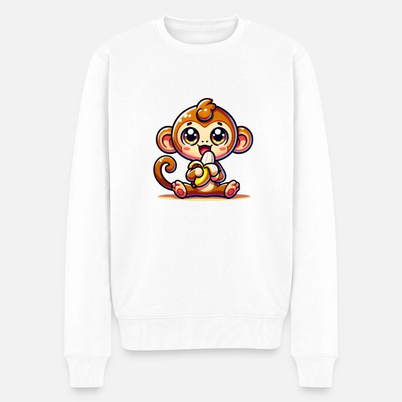Bande dessinée Singe - Pull Premium bio Homme - blanc
