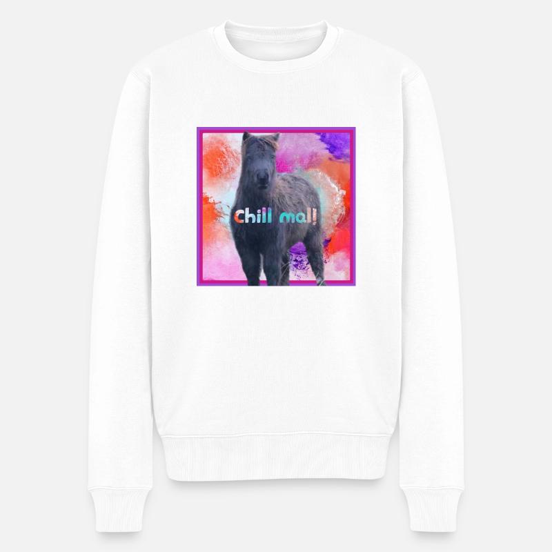 Indie chillt - Männer Premium Bio Pullover - Weiß
