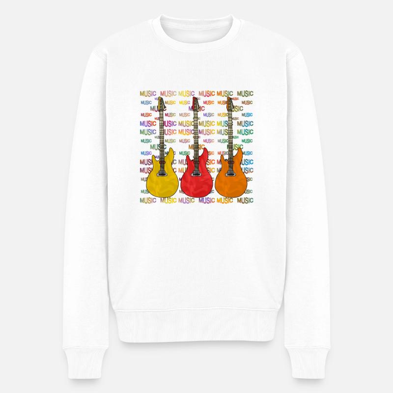 Gitarren - Männer Premium Bio Pullover - Weiß